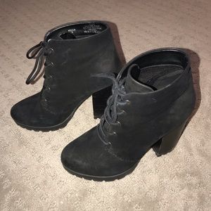 Steve Madden suede platform booties heels lace up